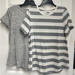 Old Navy Women’s Gray & Striped Tee Bundle sz L tall